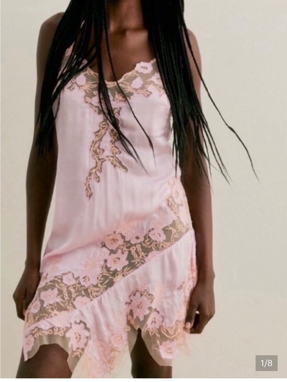 FREE PEOPLE MYSTIC GROOVE EMBROIDERED LACE SLIP LARGE ANTIQUE PINK